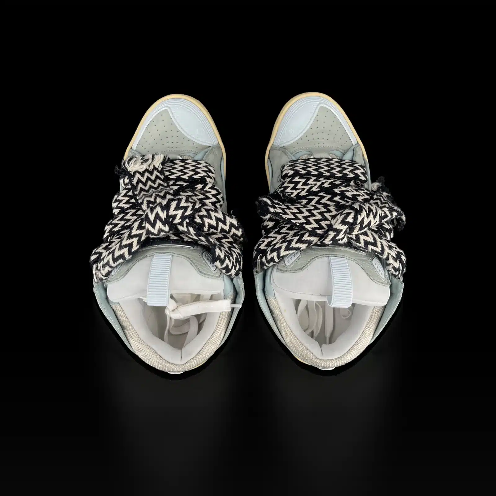Baskets Lanvin Curb vert d'eau, vue de trois quarts côté pointe