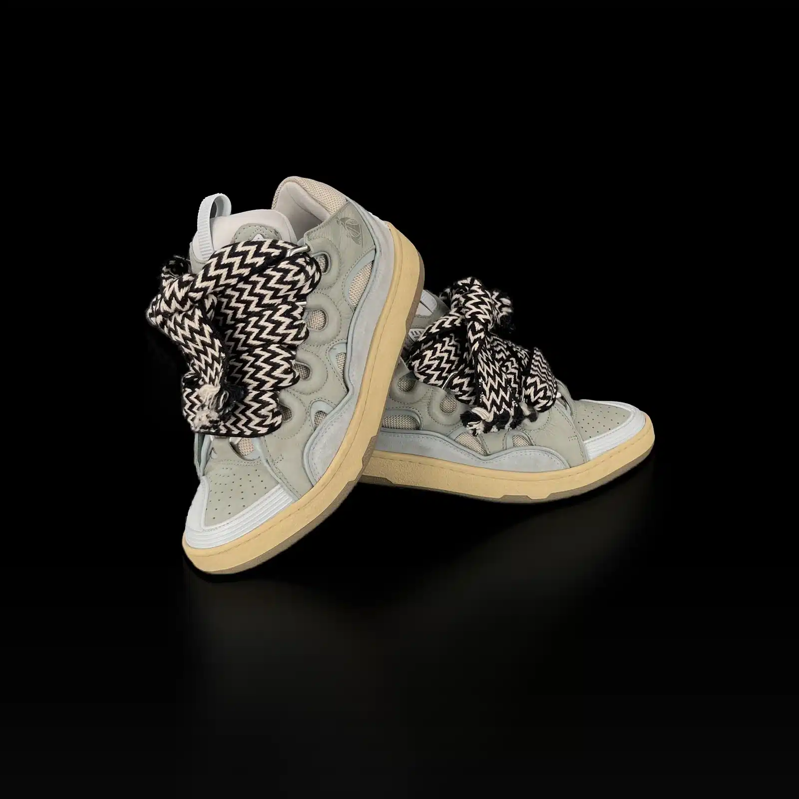 Baskets Lanvin Curb Vert d'Eau et Gris – Taille 39