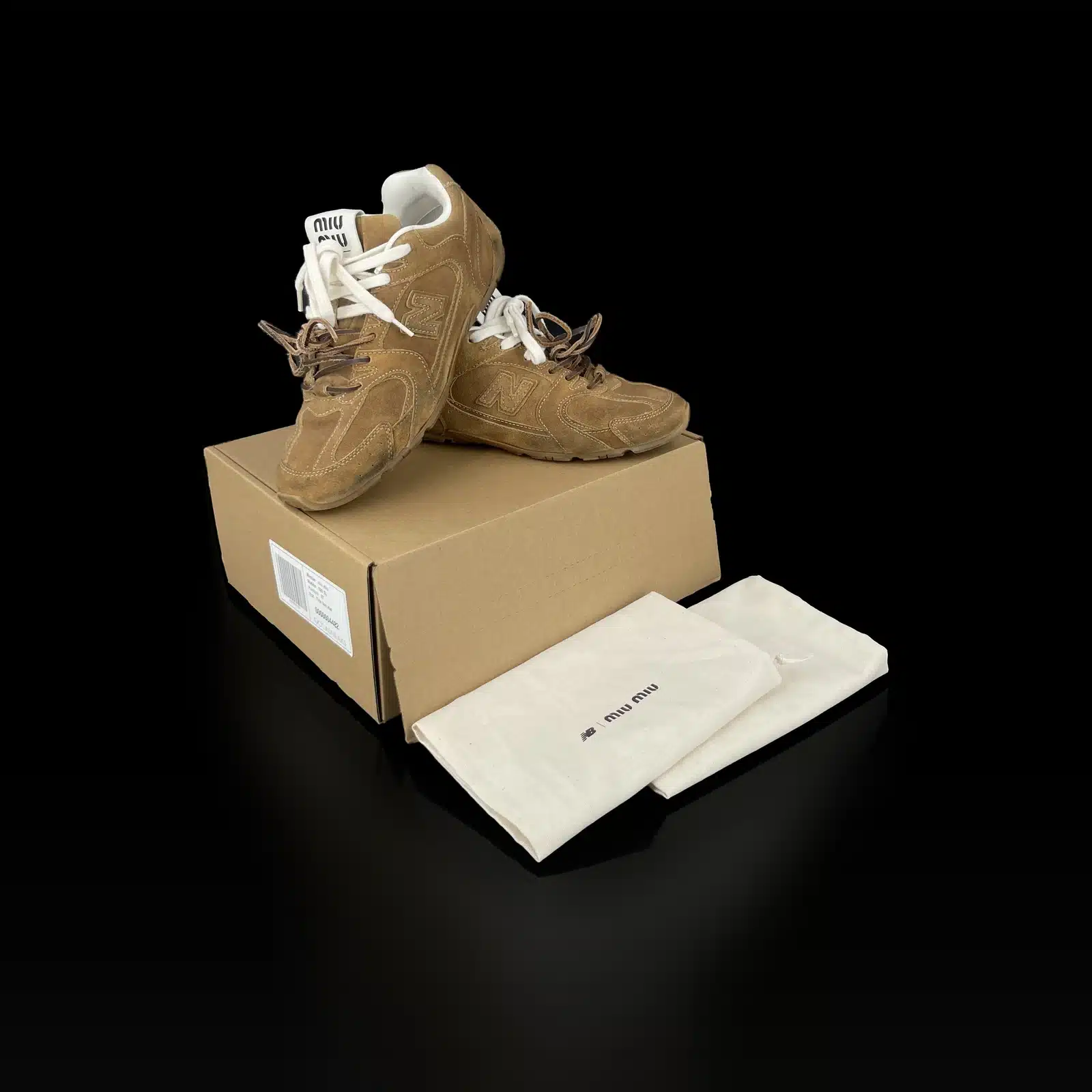 Baskets Miu Miu x New Balance 530 SL Camel en Daim – Taille 37