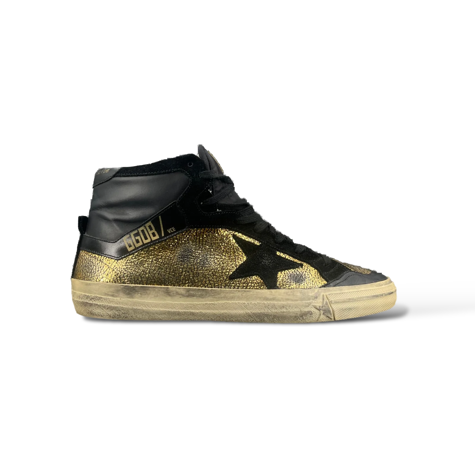 Baskets montantes Golden Goose 2.12 Dorées et Noires – Taille 44