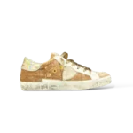 Sneakers Philippe Model PRSX Velluto Cammello e Oro – Taglia 39