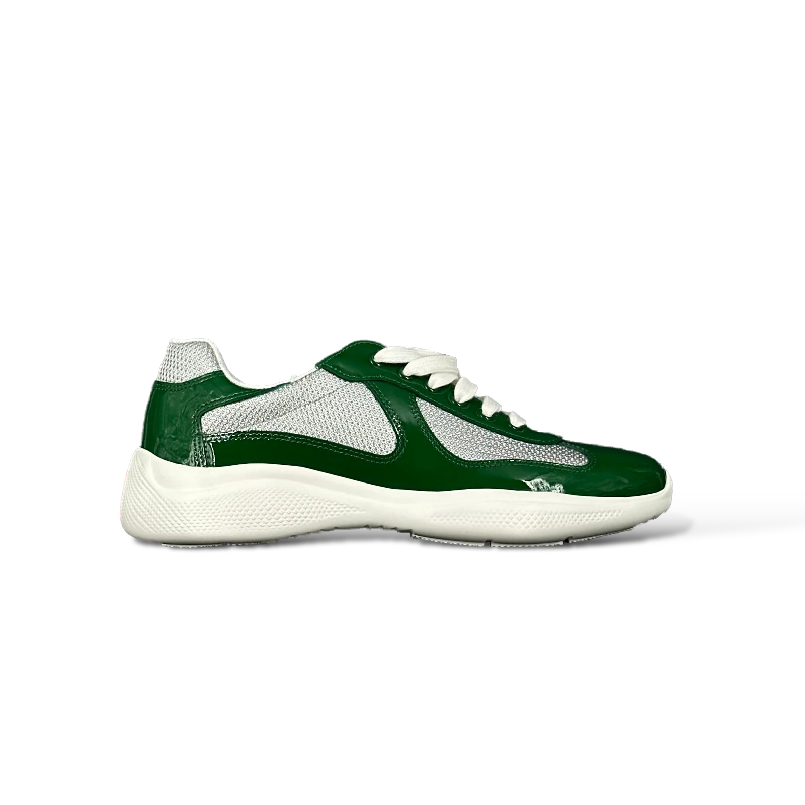 Baskets Prada America's Cup Vert et Argent – Taille 39