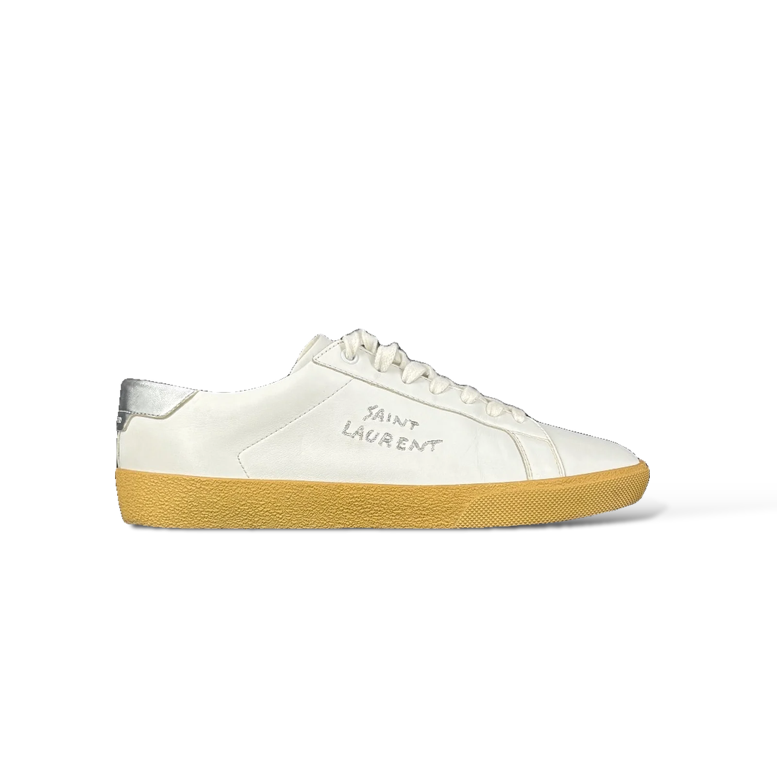 Baskets Saint Laurent Court Classic SL/06 Blanc et Argent – Taille 41,5