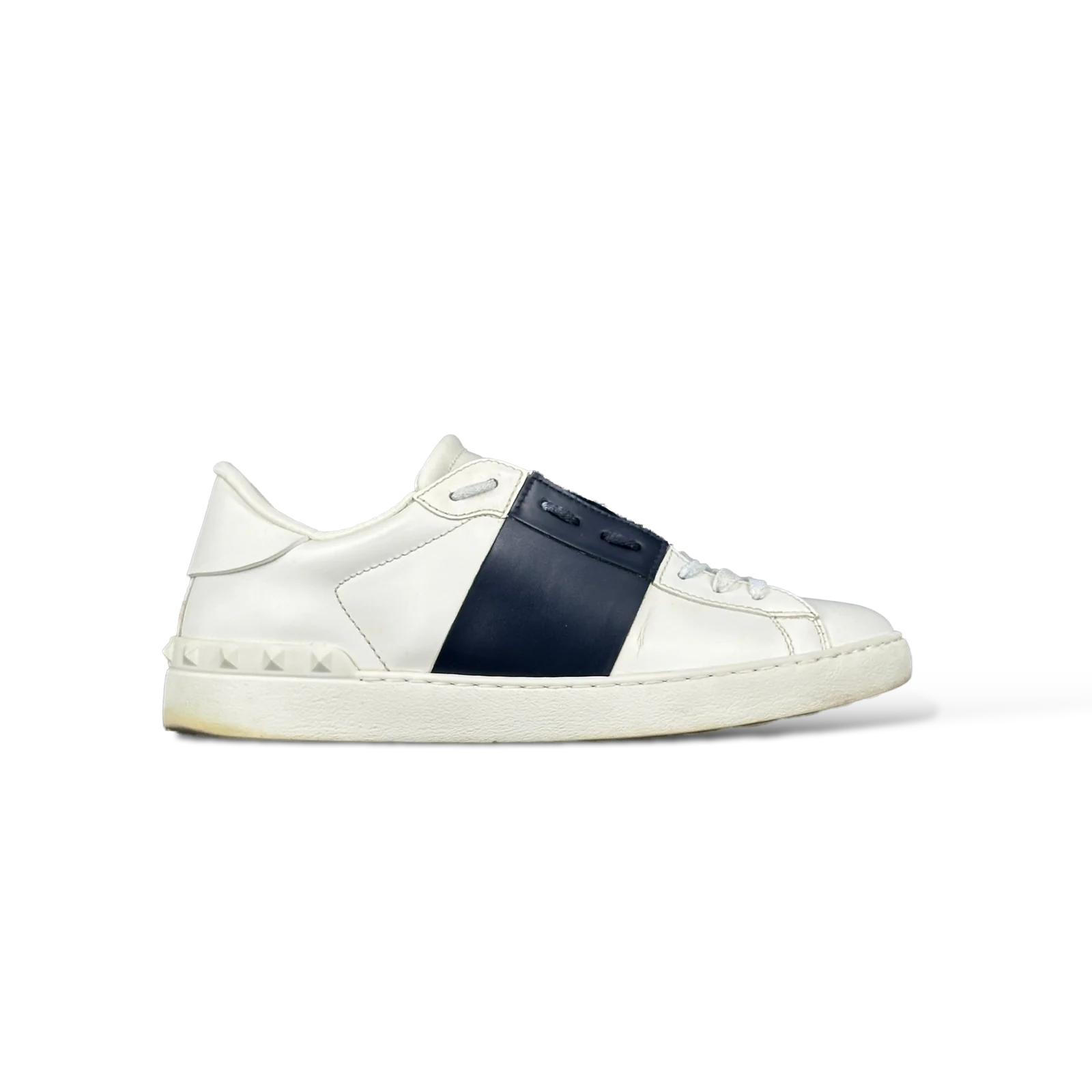 Baskets Valentino Garavani Open Blanc et Bleu Marine – Taille 41.5