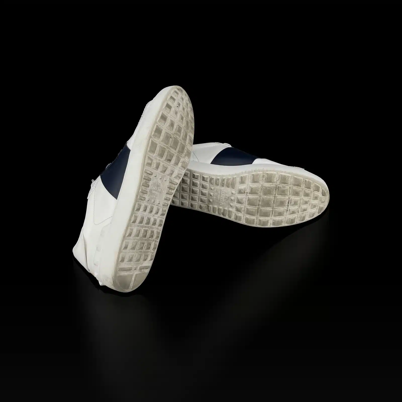 Baskets Valentino Garavani Open Blanc et Bleu Marine – Taille 41.5
