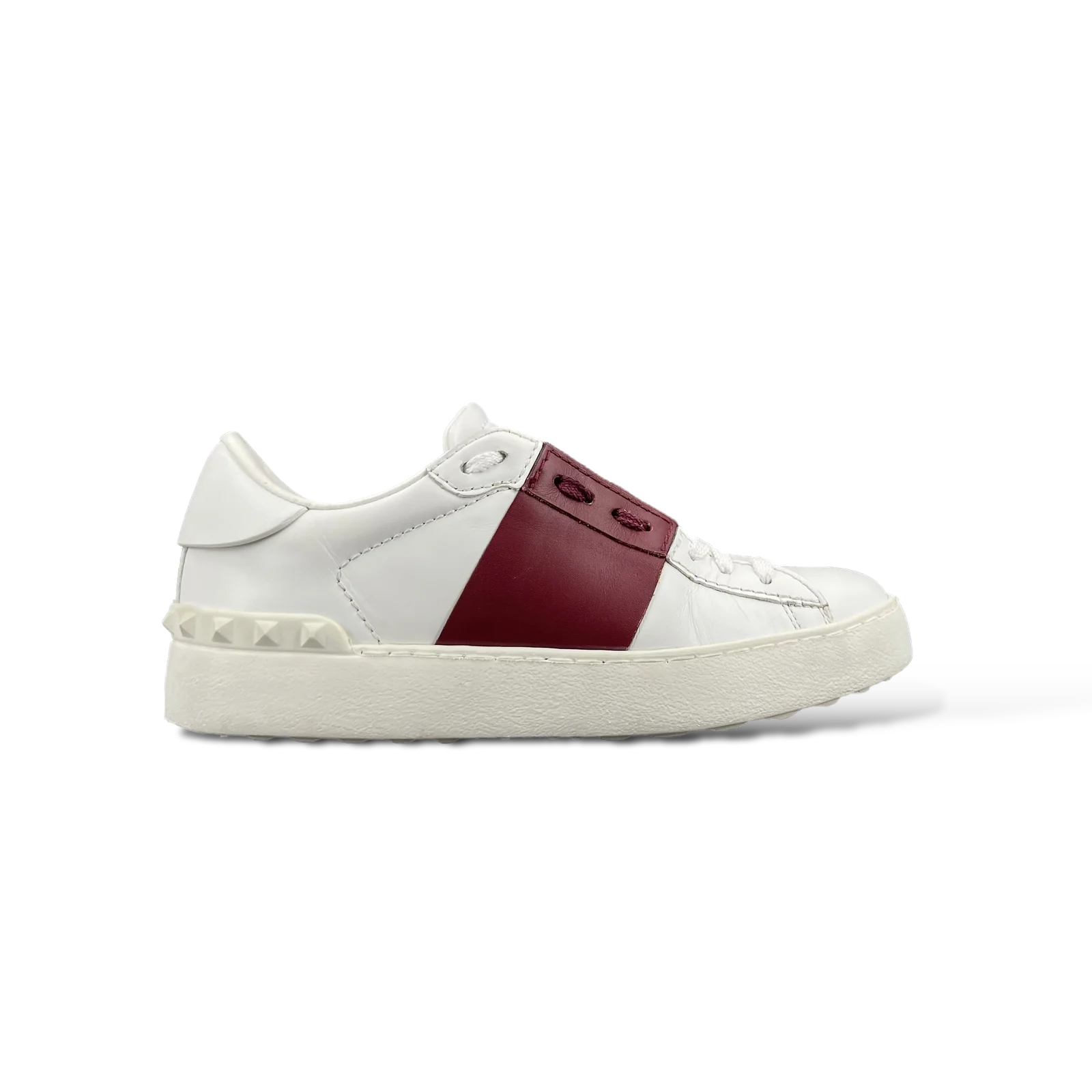 Baskets Valentino Garavani Open Blanc et Bordeaux – Taille 35.5