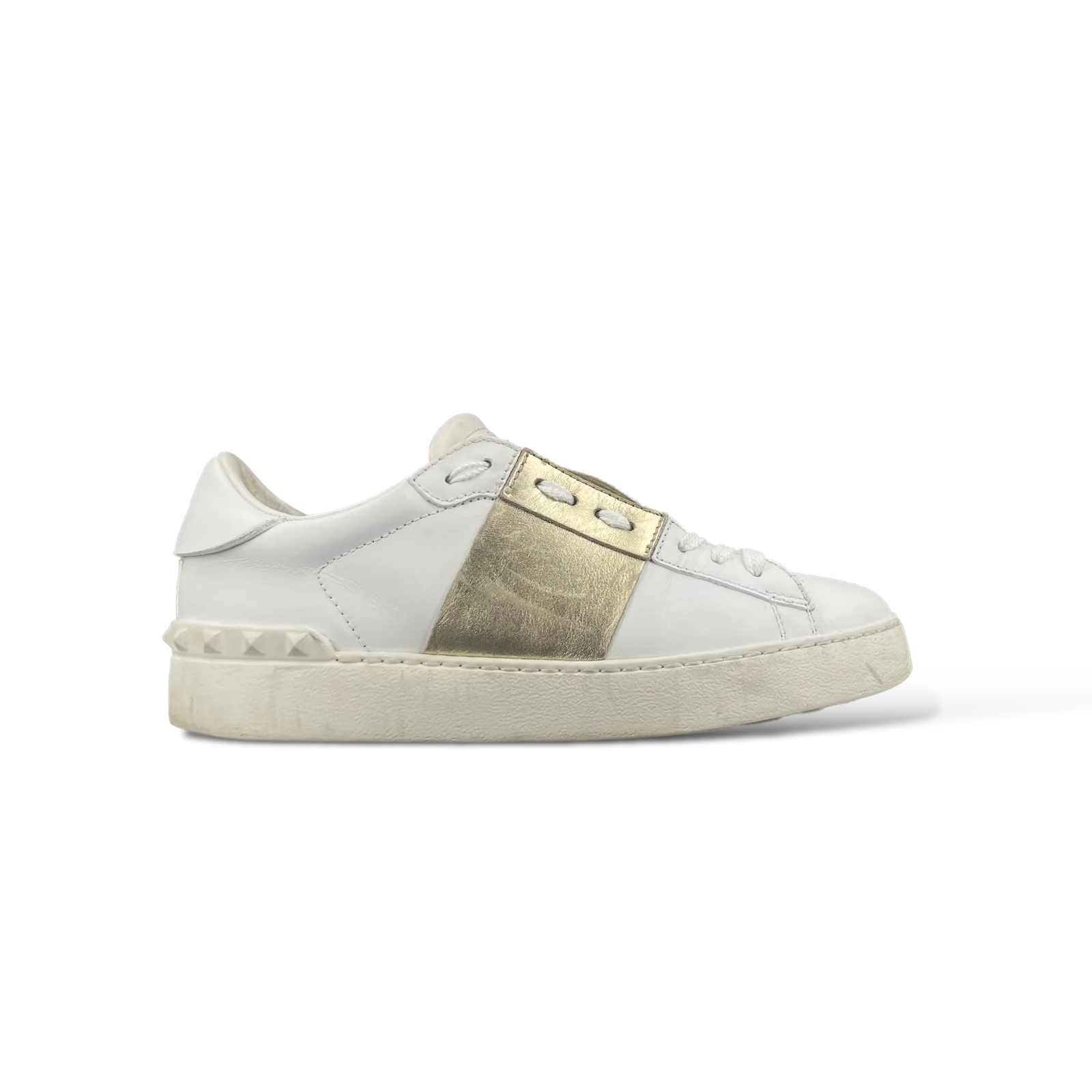 Baskets Valentino Garavani Open Blanc et Doré – Taille 36