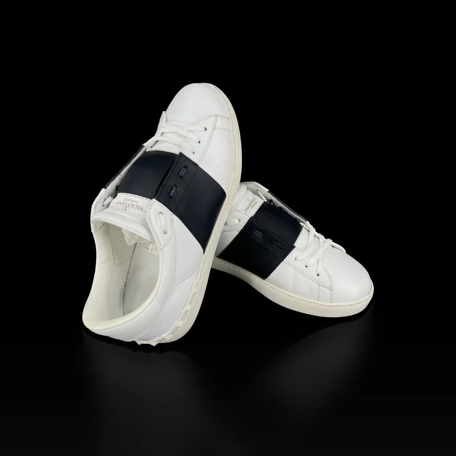 Paire de baskets Valentino Garavani Open superposées, logo sur la languette