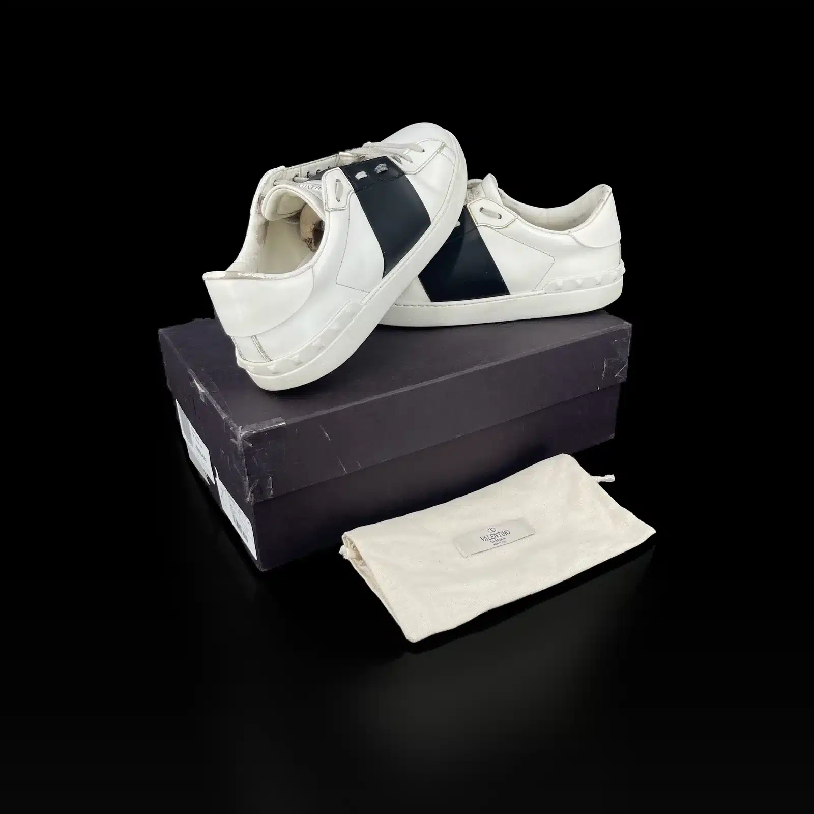 Baskets Valentino Garavani Open Blanc et Noir – Taille 44,5