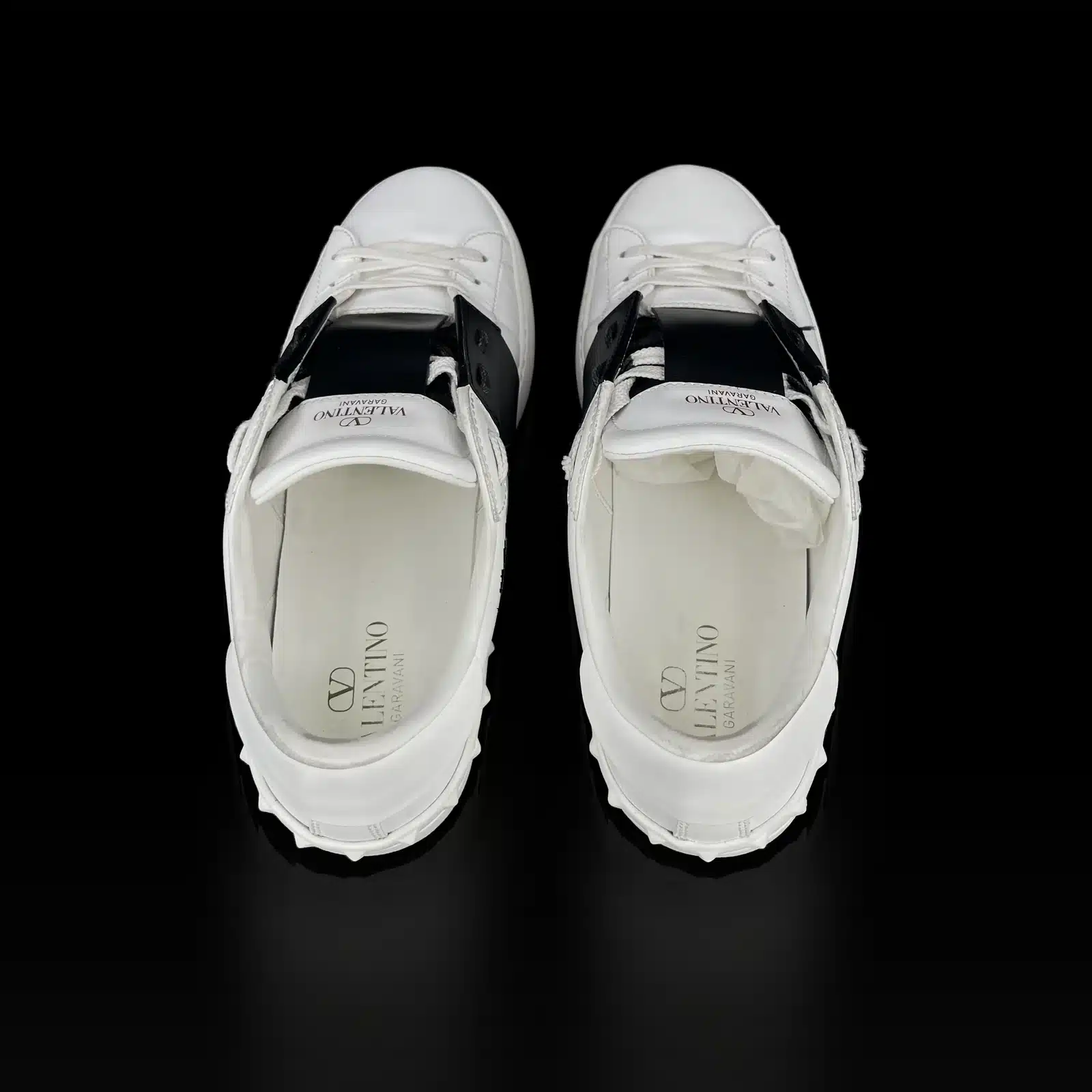 Baskets Valentino Open vues de dessus, semelle intérieure logo Valentino Garavani