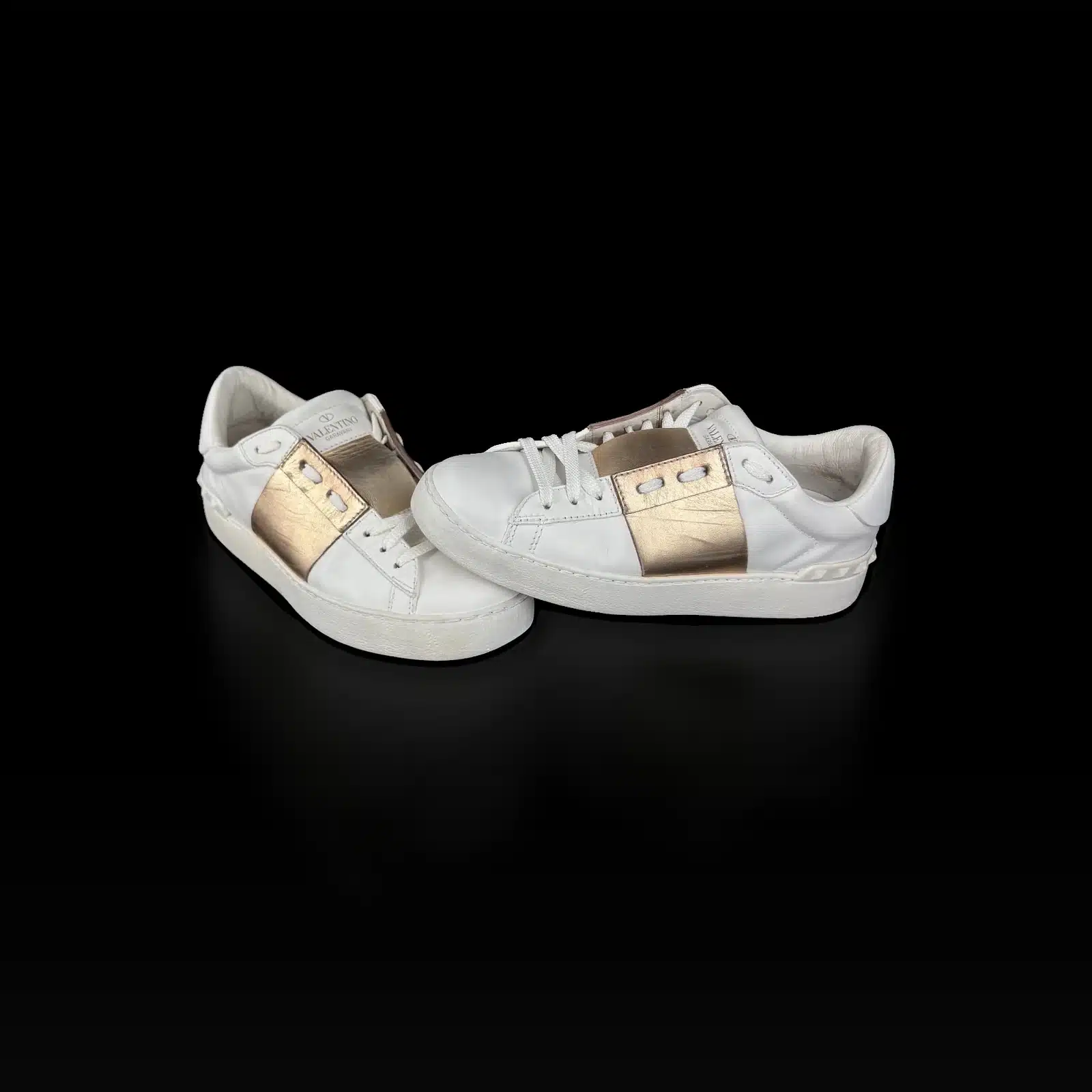 Paire de baskets Valentino Garavani Open, logo VLogo et bande rose gold