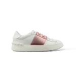 Baskets Valentino Garavani Open Blanc et Rose Métallisé – Taille 35.5