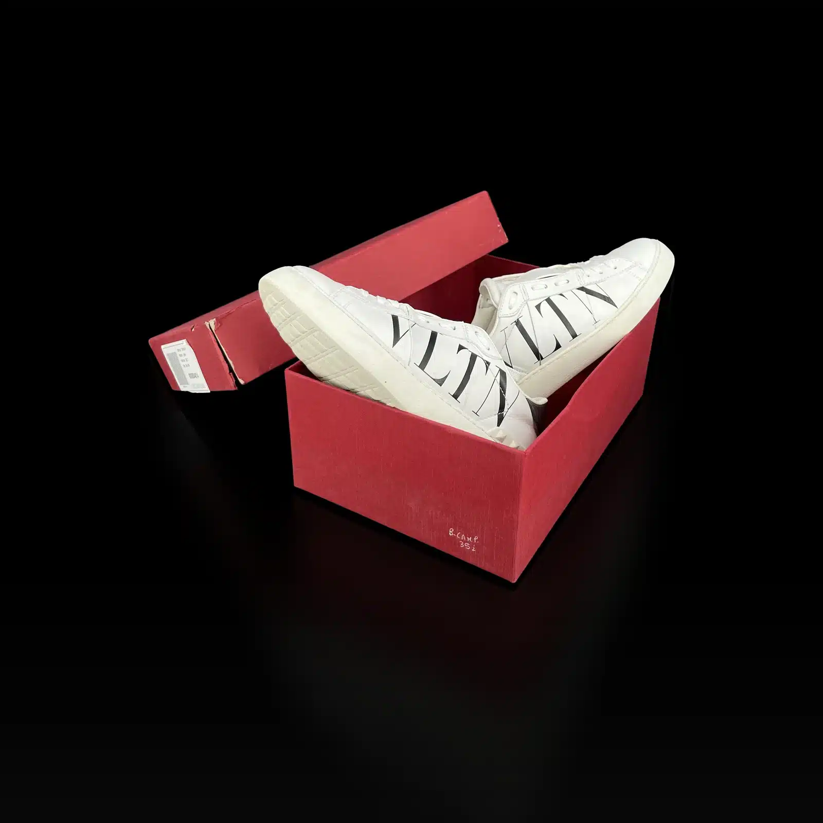 Baskets Valentino Garavani Open VLTN Blanc et Noir – Taille 36.5