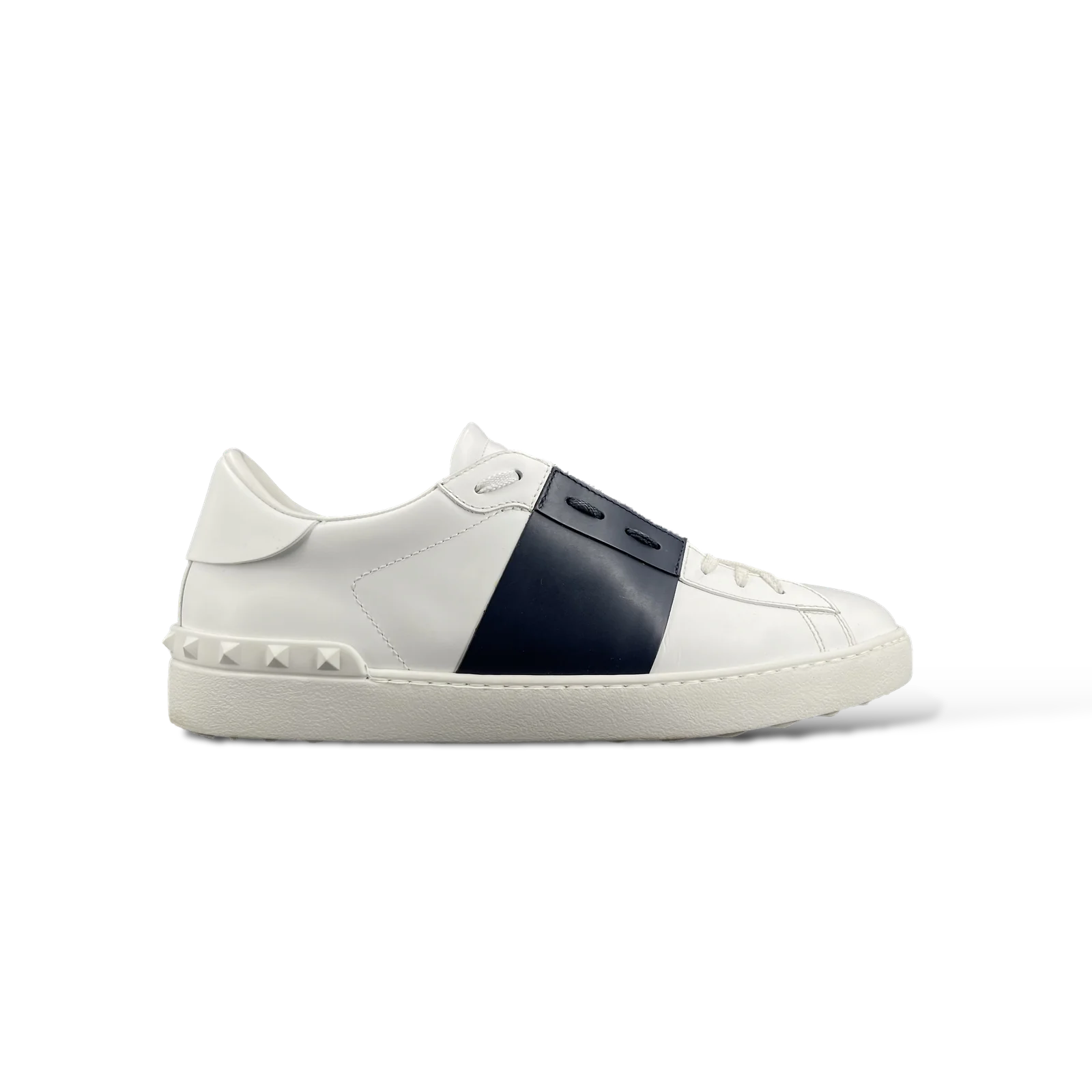 Baskets Valentino Garavani Open Blanc et Bleu Marine – Taille 44