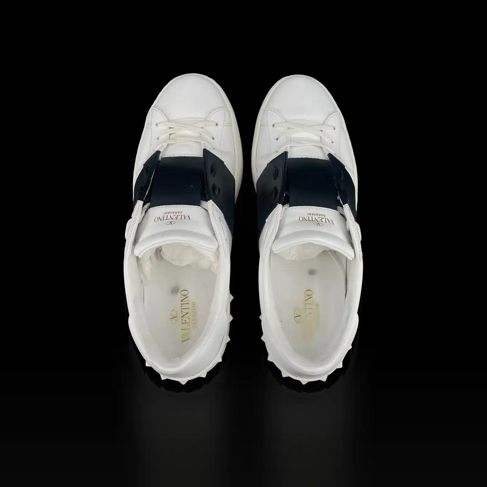 Baskets Valentino Open vues de dessus, semelles intérieures au logo Valentino Garavani