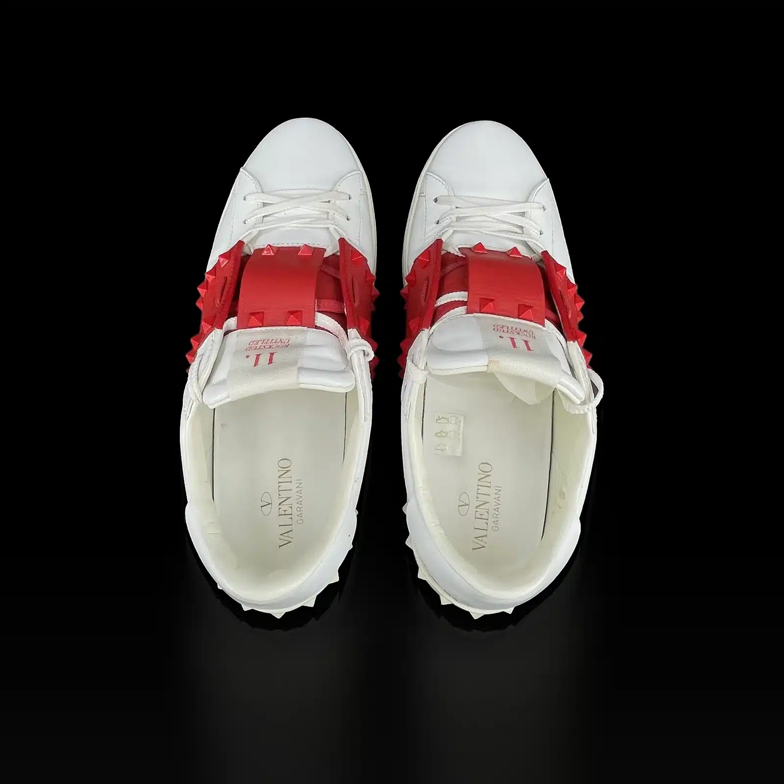 Baskets Valentino Rockstud Untitled vues de dessus, semelles intérieures Valentino Garavani