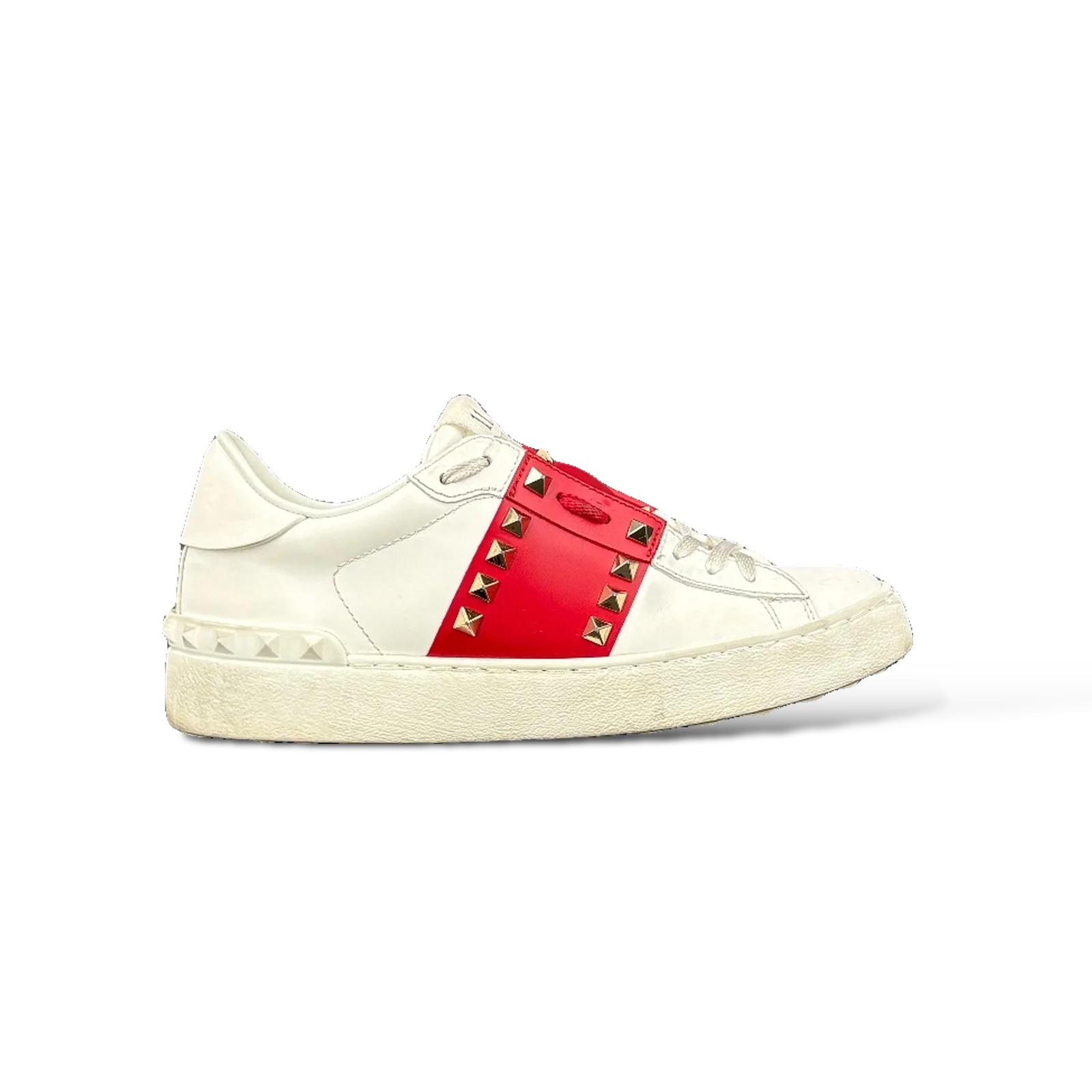 Baskets Valentino Garavani Rockstud Untitled Blanc et Rouge – Taille 36.5