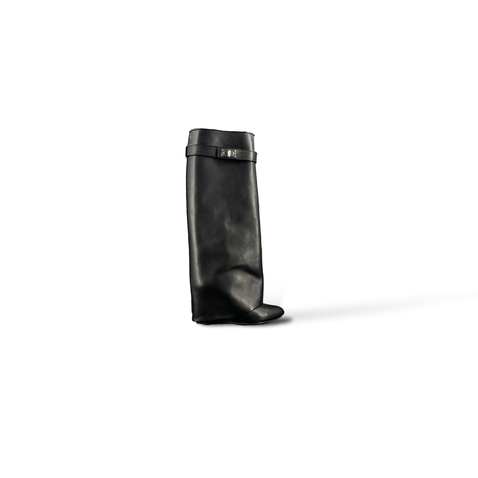 Bottes Givenchy Shark Lock Cuir Noir – Taille 37