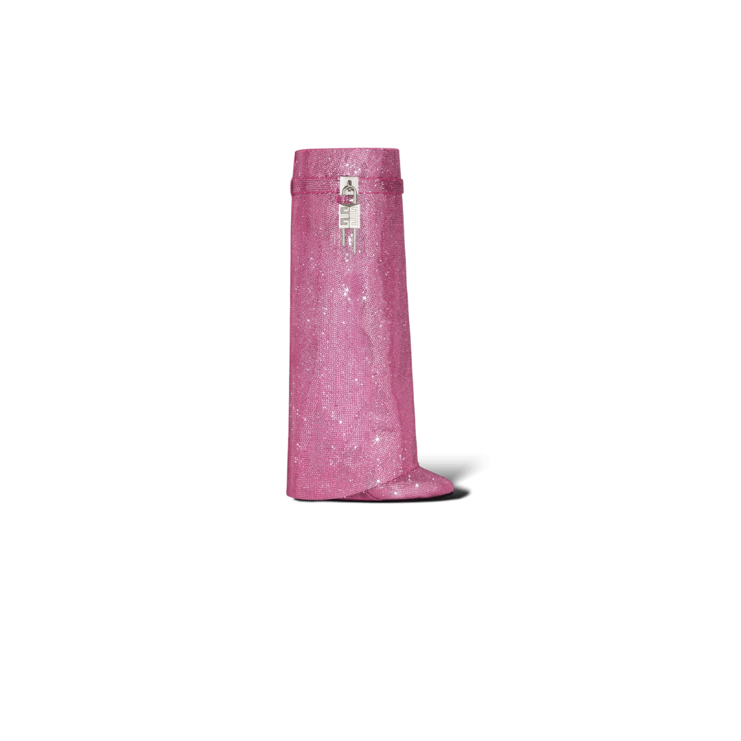 4511 bottines Givenchy Shark Lock rose fluo à strass 41