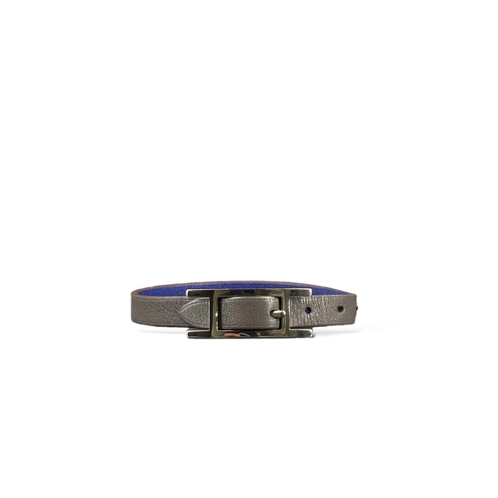 Bracelet Hermès Behapi Gris Métallisé et Bleu – Taille Unique