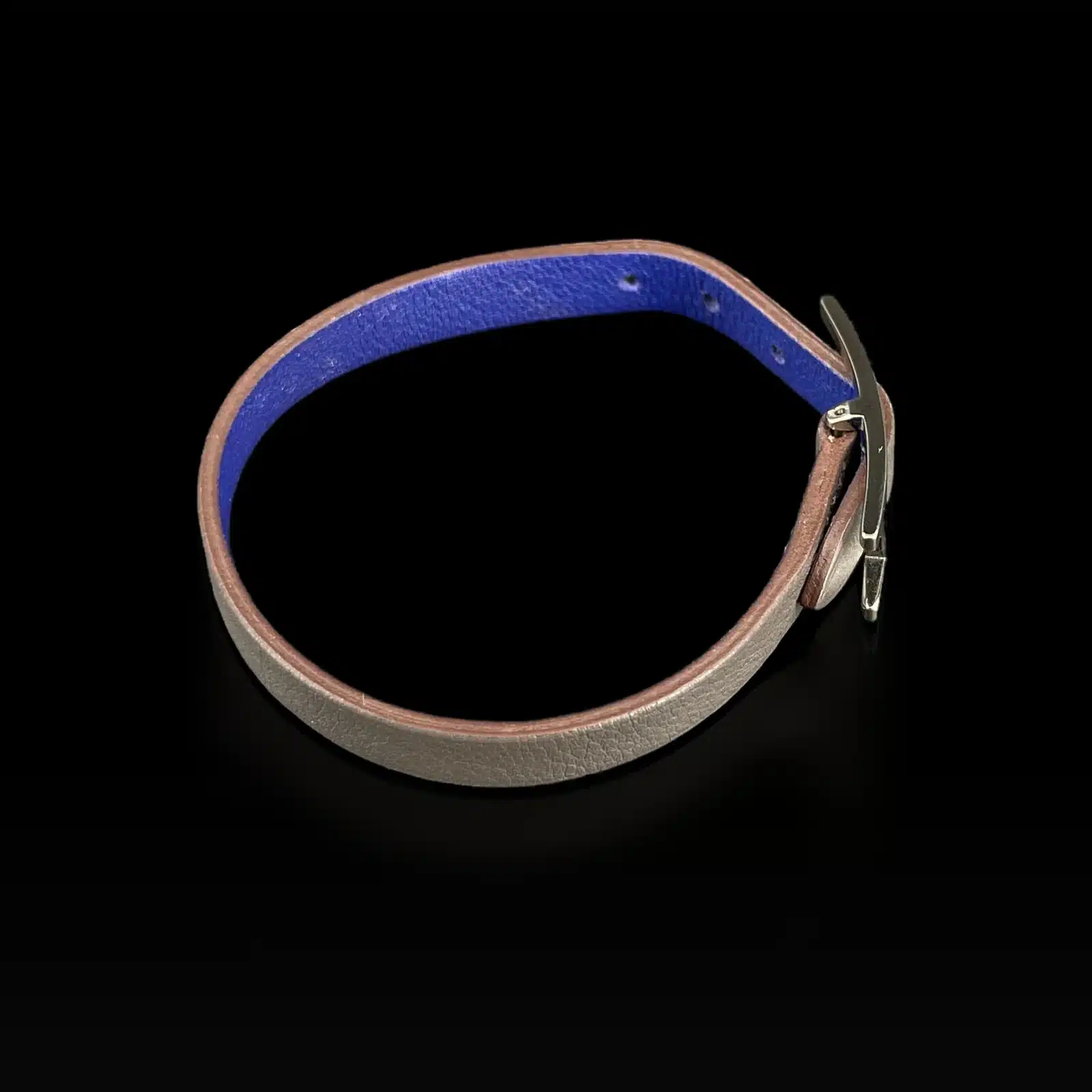 Pulsera Hermès Behapi Gris Metalizado y Azul – Talla Única – 2