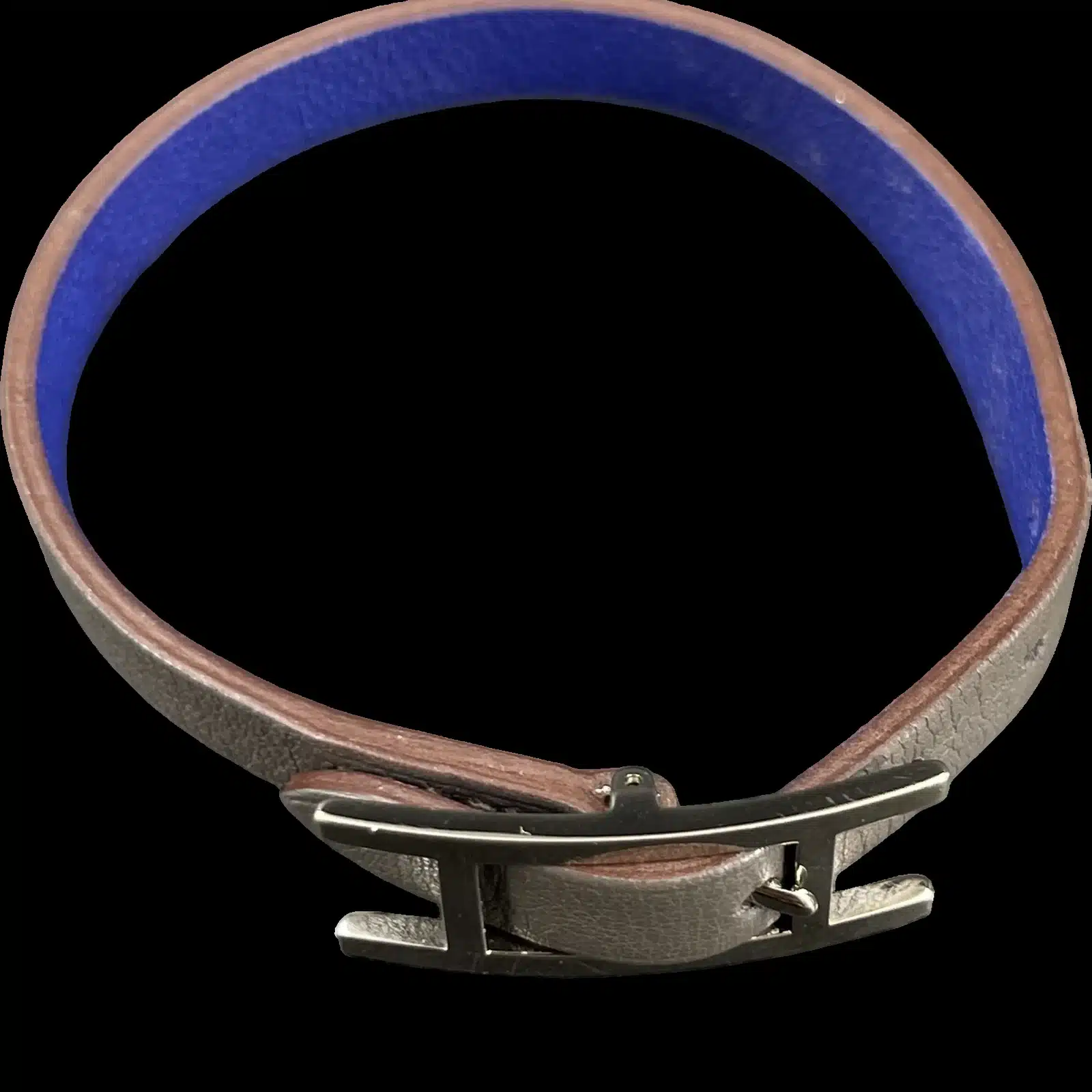 Pulsera Hermès Behapi Gris Metalizado y Azul – Talla Única – 4