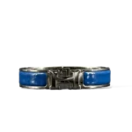 Bracciale Hermès Clic H Smalto Blu e Palladio – Taglia Unica