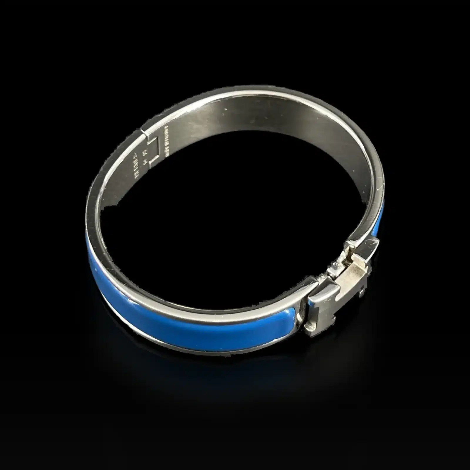 Pulsera Hermès Clic H Esmalte Azul y Paladio – Talla Única – 2