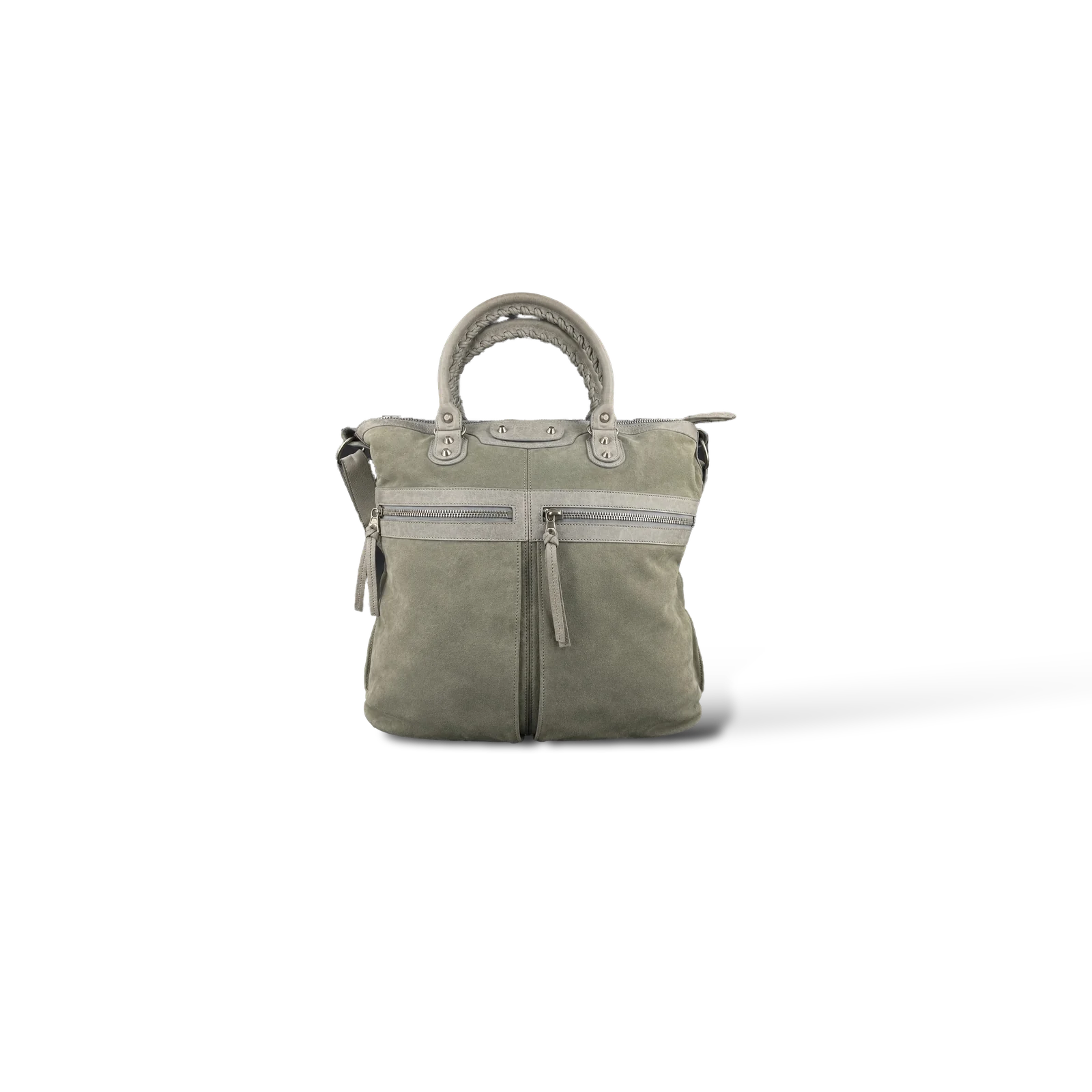 Cabas Balenciaga en Daim Gris – Taille Large
