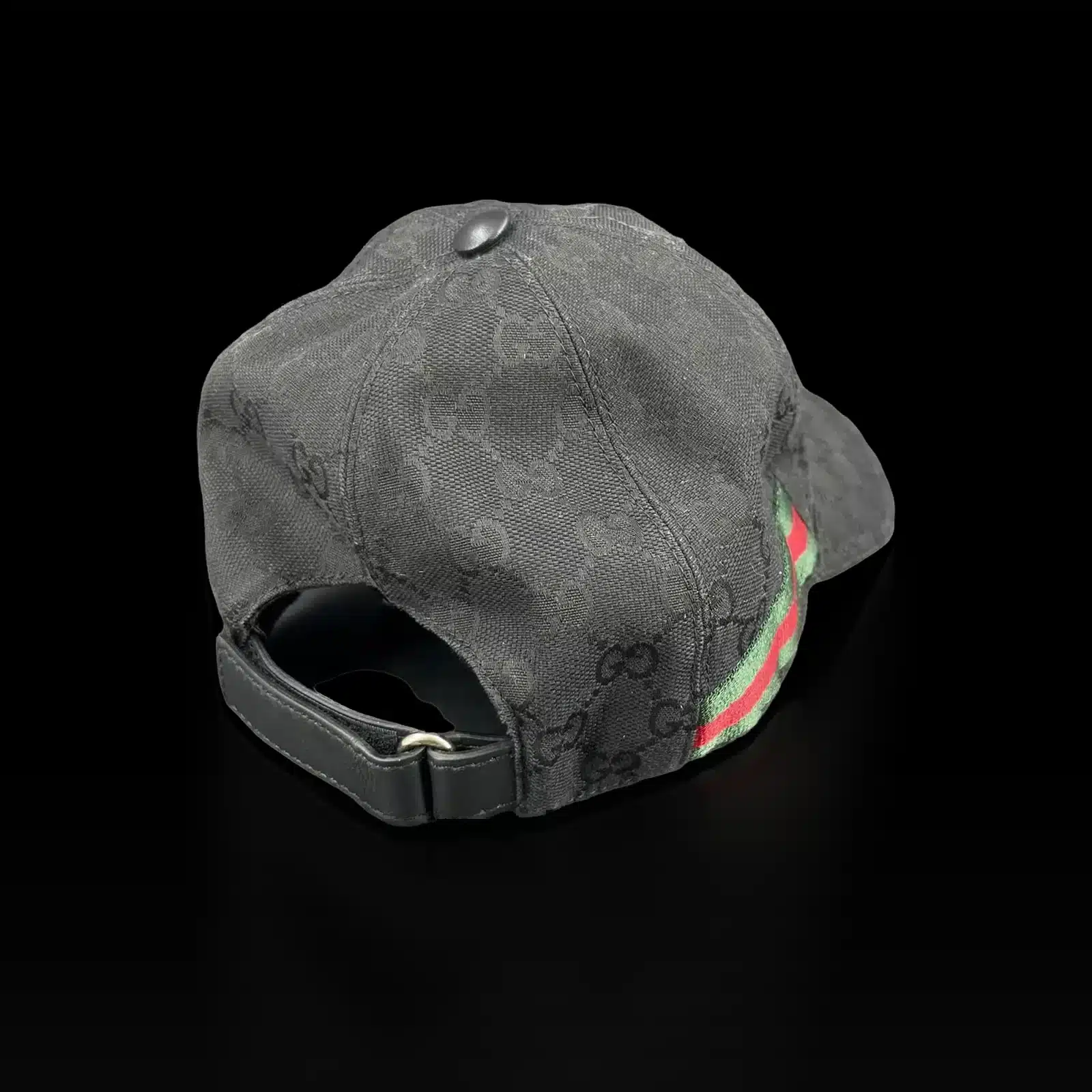 Casquette Gucci GG noire en toile monogram, vue de face