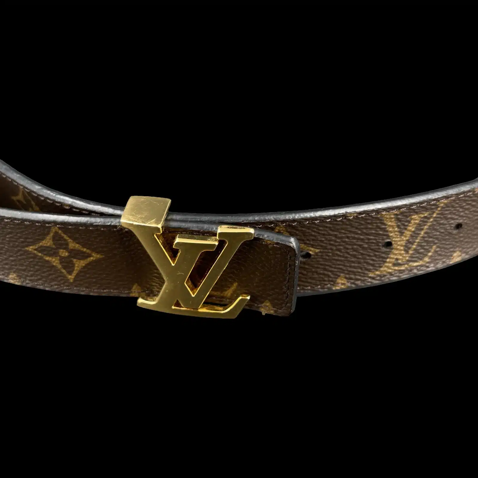 Cinturón Louis Vuitton Initiales Reversible Monogram y Negro – Talla 90 – 2