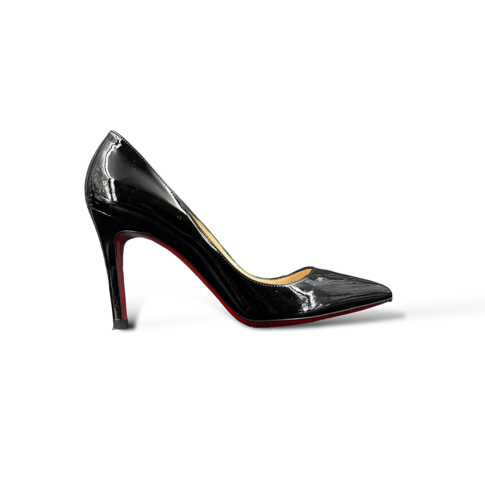 Escarpins Christian Louboutin Pigalle 100 Cuir Verni Noir – Taille 38,5