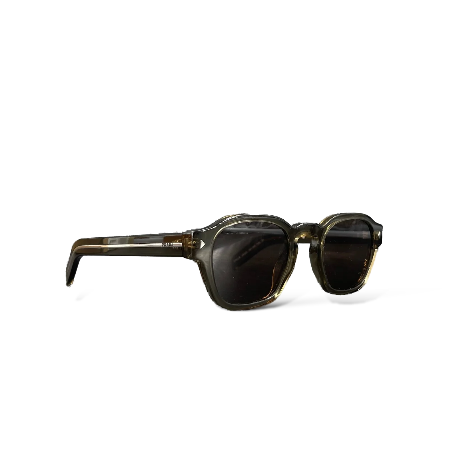 Lunettes de soleil Prada PR A16S Kaki Translucide – Taille Unique