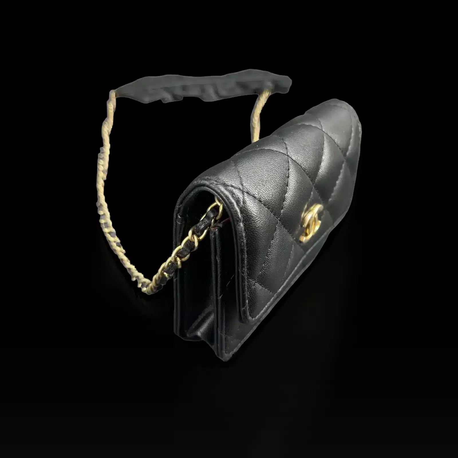Mini Bolso Chanel Acolchado Negro con Cadena – Talla Mini – 2