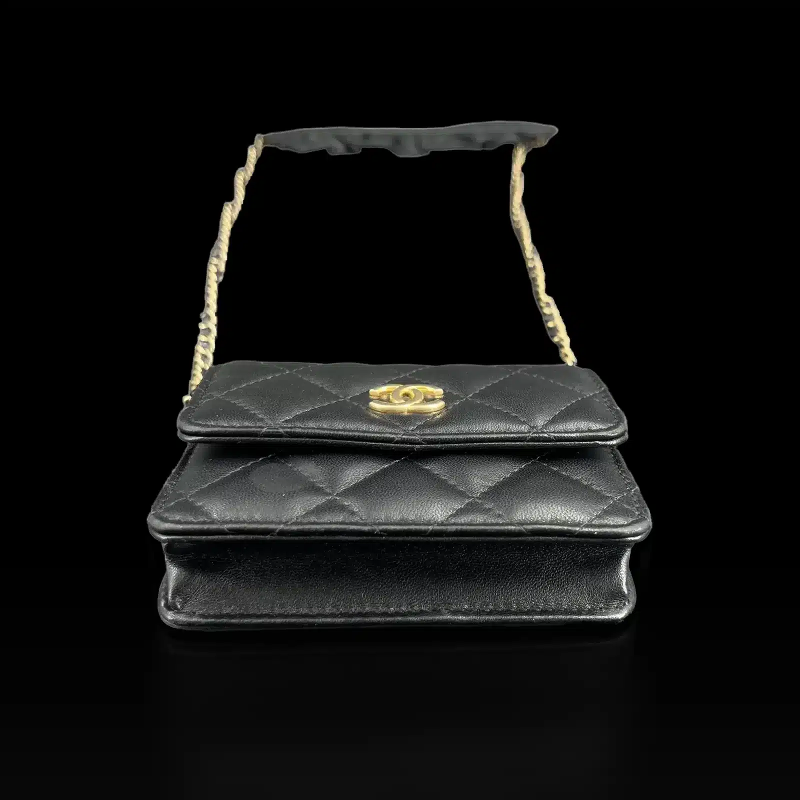 Mini Bolso Chanel Acolchado Negro con Cadena – Talla Mini – 3