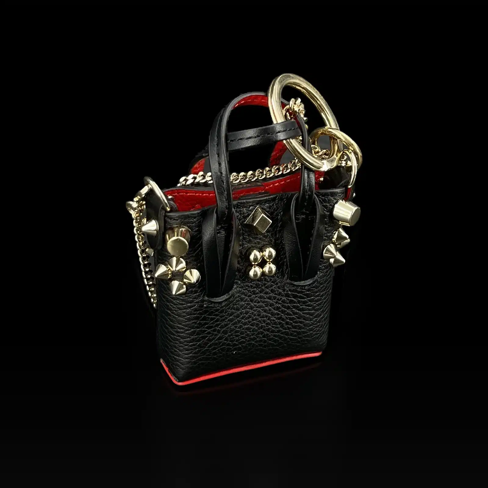 Mini Borsa Christian Louboutin Cabata Case Nera Borchiata – Charm per Borsa – 2
