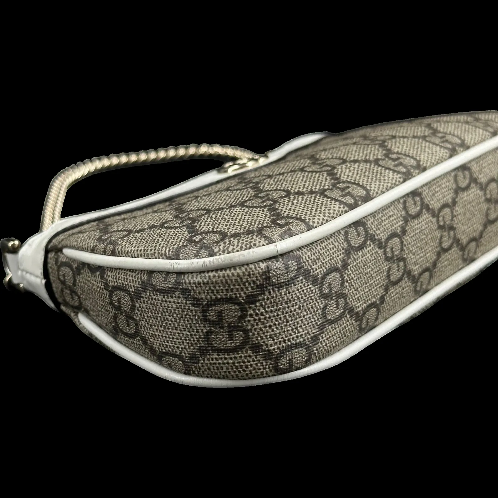 Gucci GG Supreme Mini Chain Bag Beige and White Leather – Mini – 5