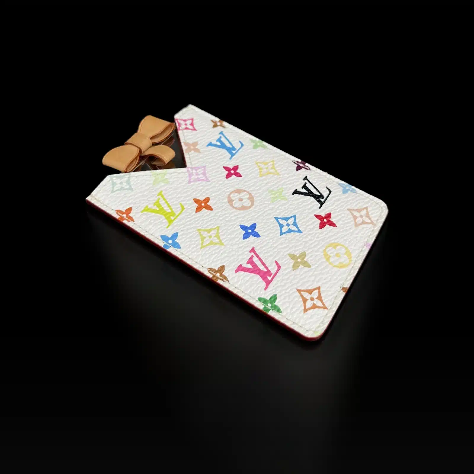 Étui du miroir de poche Louis Vuitton Monogram Multicolore posé à plat
