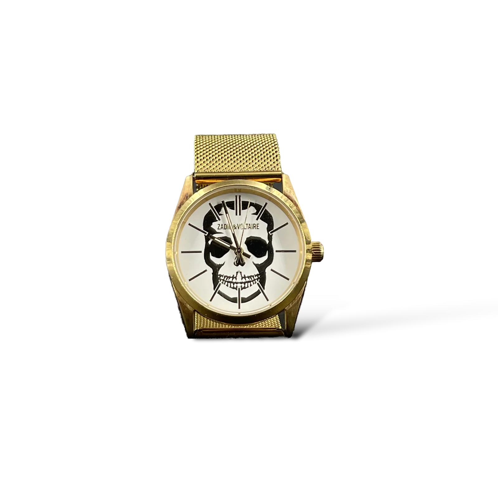Montre Zadig et Voltaire Tête de Mort Dorée Bracelet Milanais – Taille Unique
