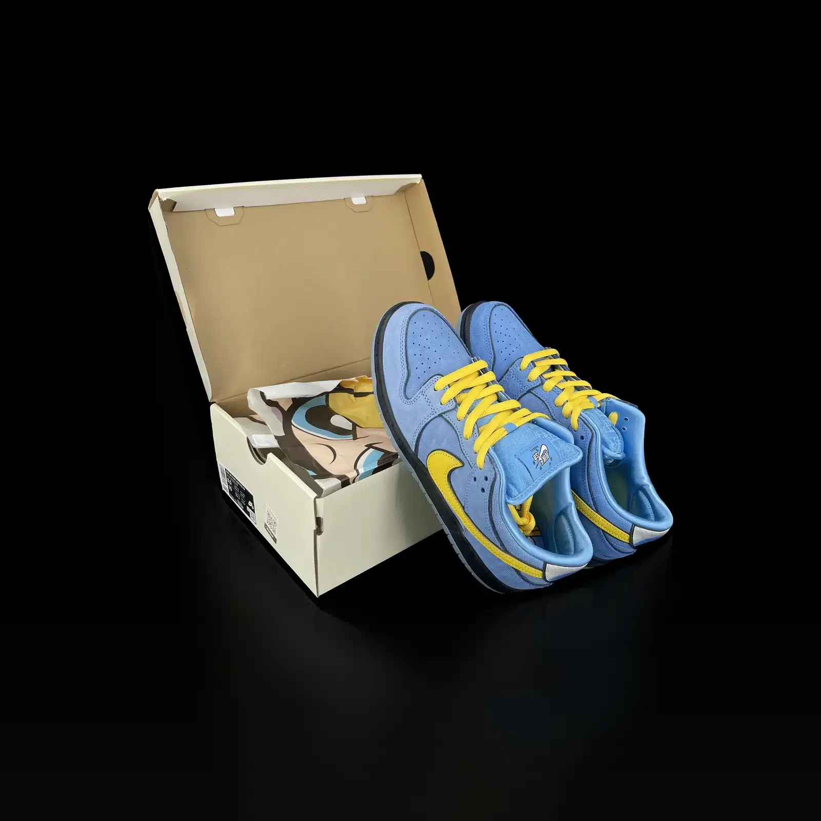 Nike SB Dunk Low Powerpuff Girls Bubbles avec leur boîte d'origine et papier de soie
