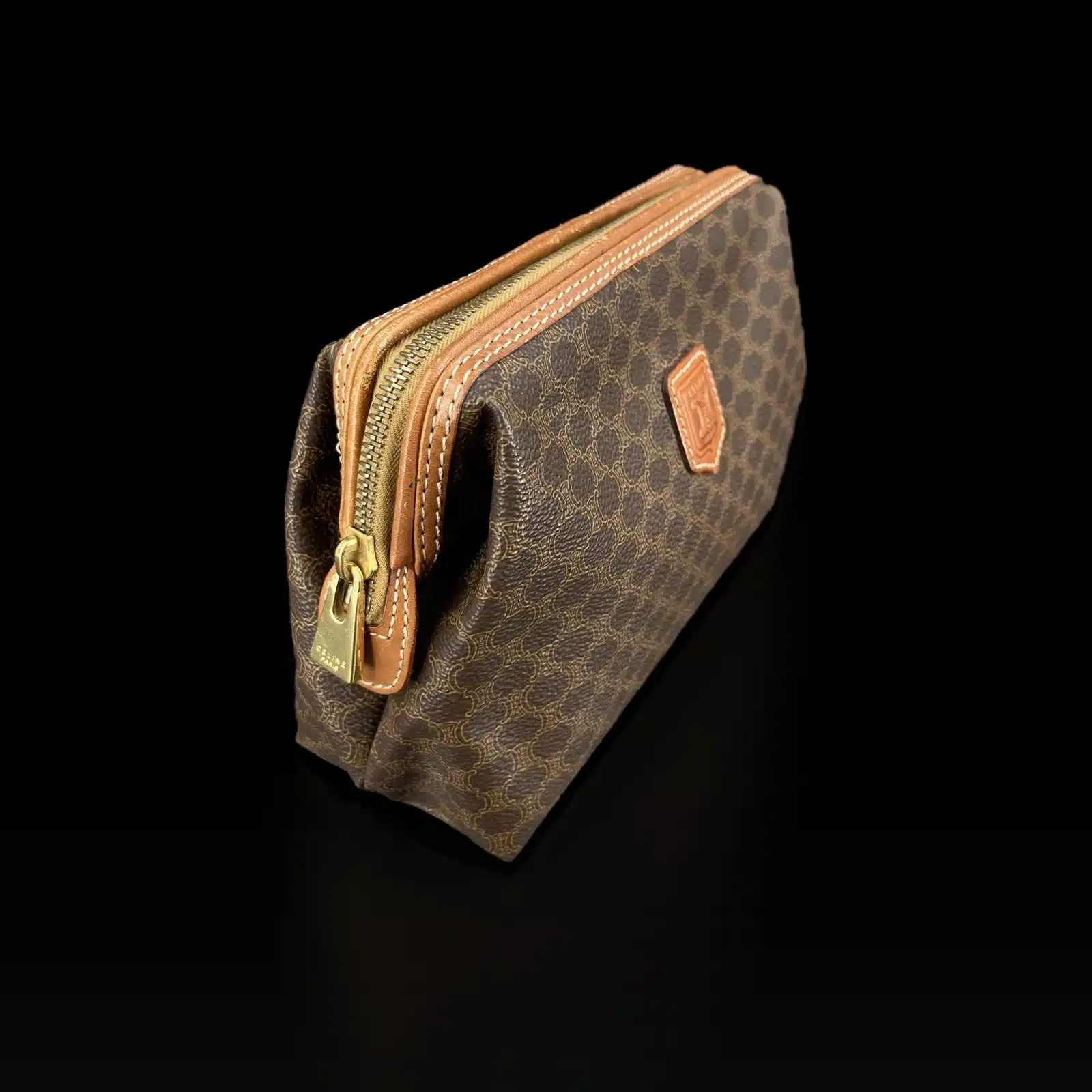 Pochette Celine Macadam Vintage Marrón y Coñac – Talla Mediana – 2