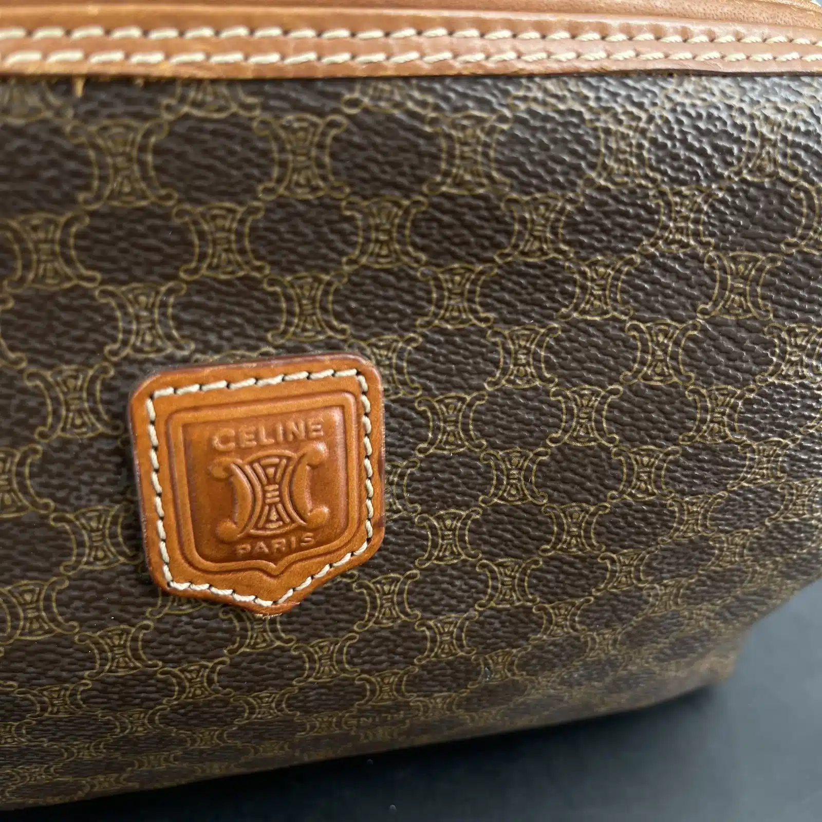 Pochette Celine Macadam Vintage Marron et Cognac – Taille Médium