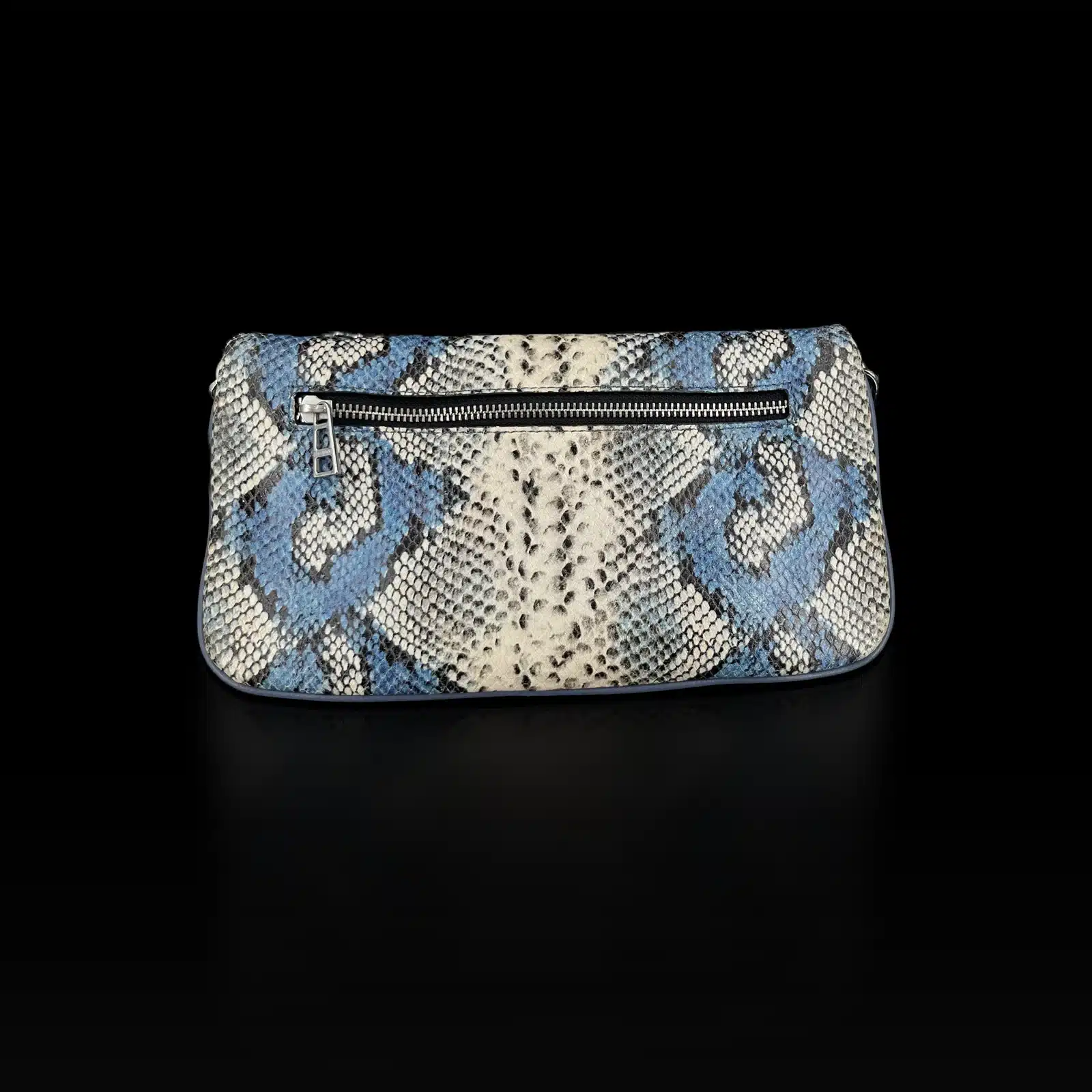 Dos de la pochette Zadig et Voltaire Rock effet python avec poche zippée