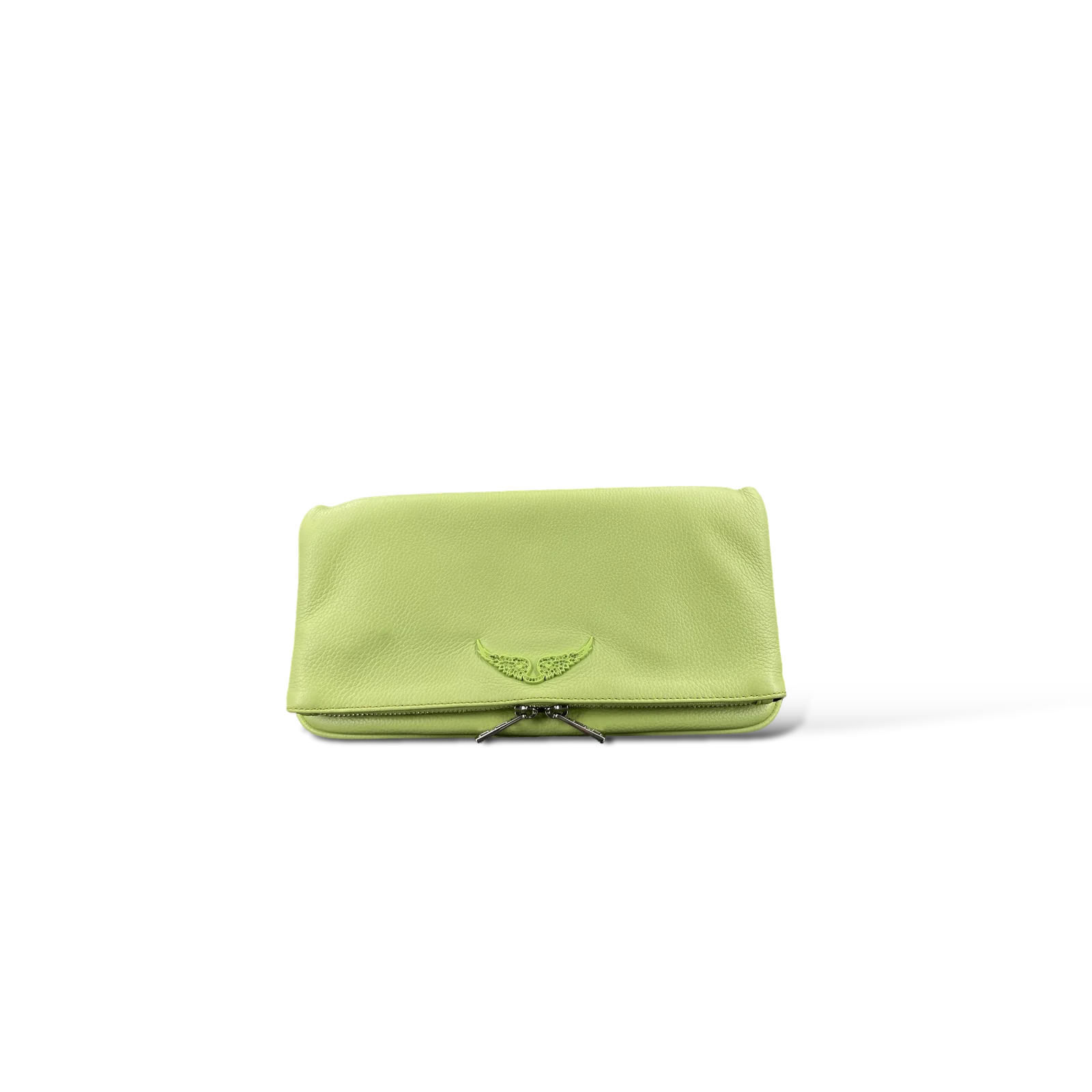 Pochette Zadig & Voltaire Rock Cuir Vert Anis – Taille Médium