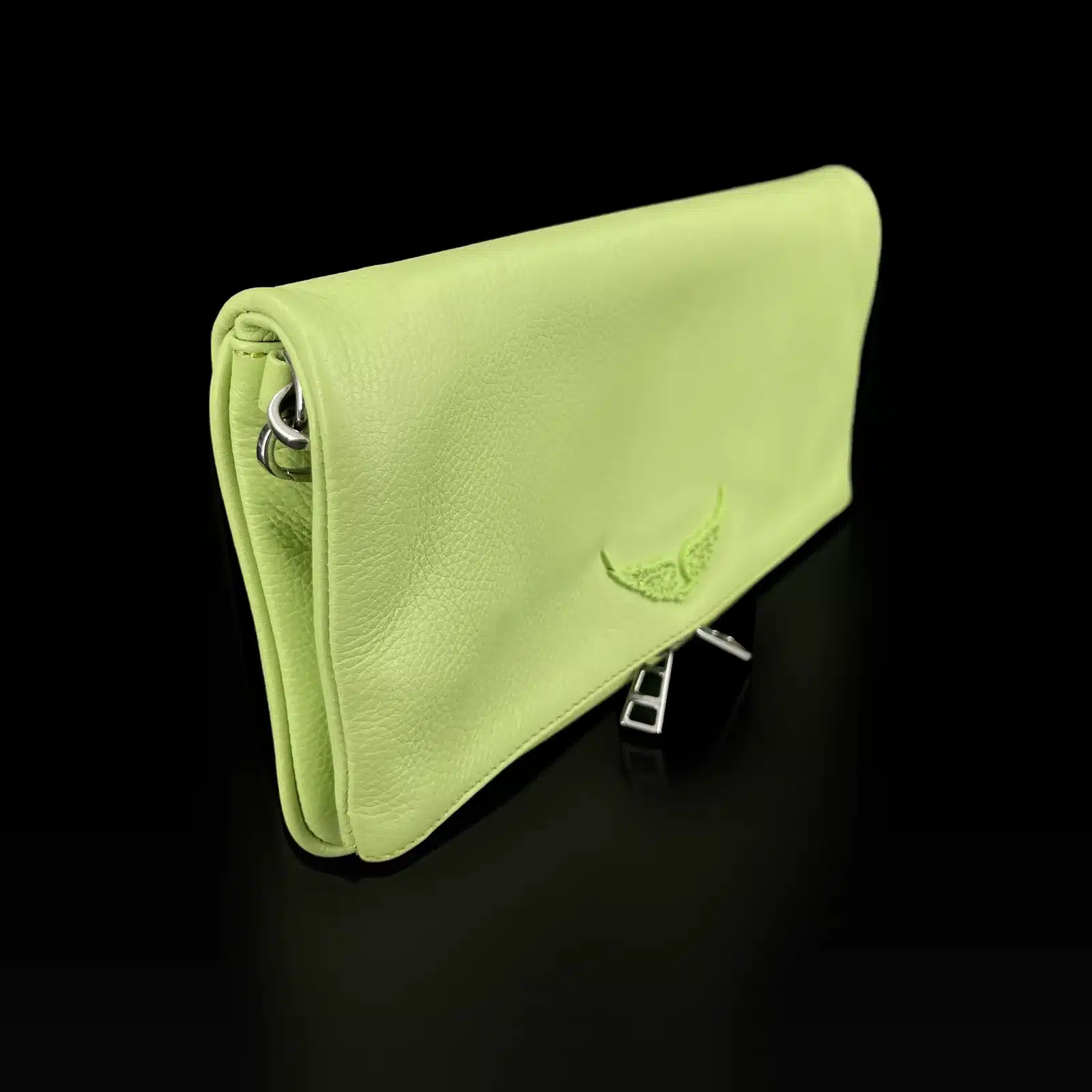 Pochette Zadig & Voltaire Rock Pelle Verde Lime – Taglia Media – 2