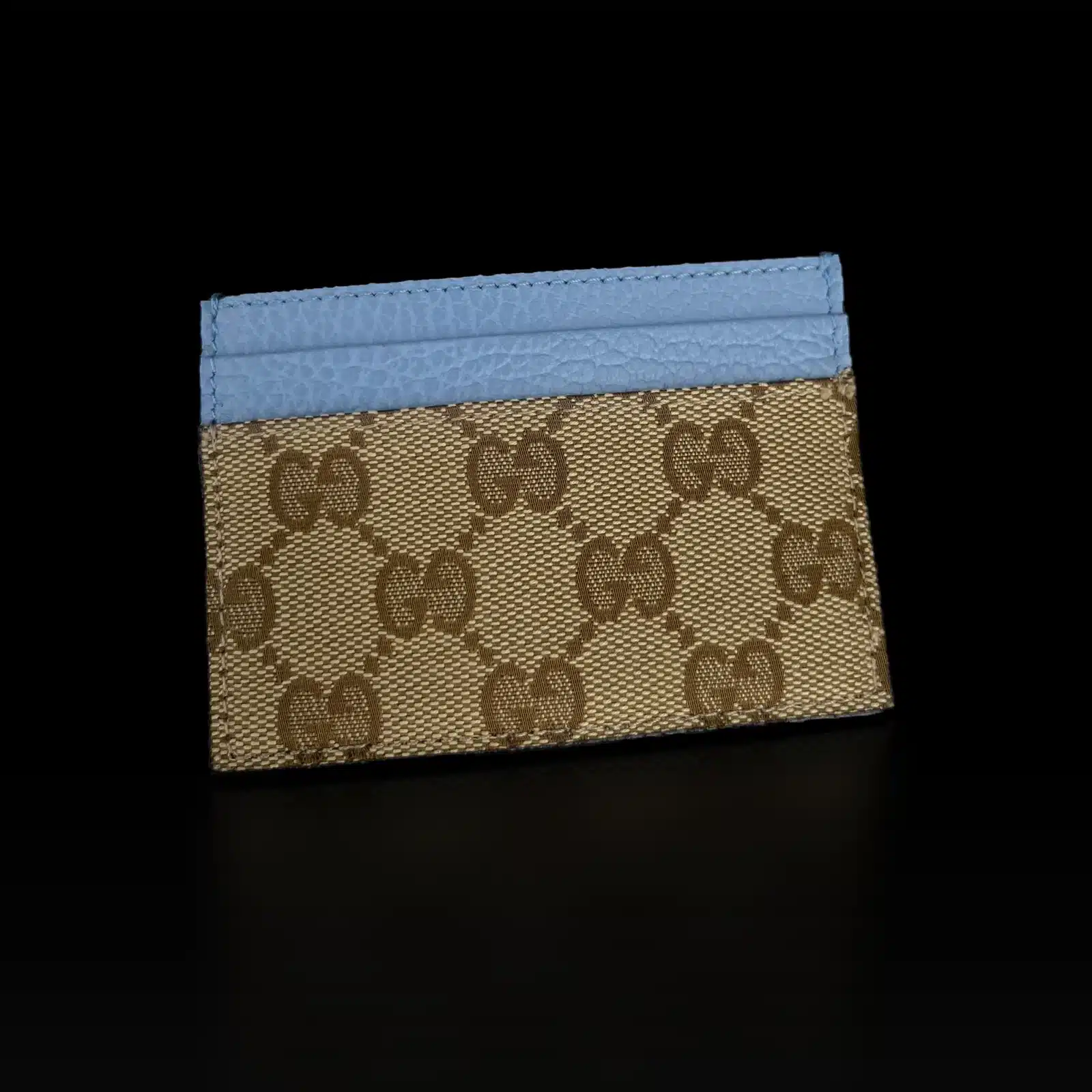 Gucci GG Supreme Card Holder Beige and Light Blue – 4