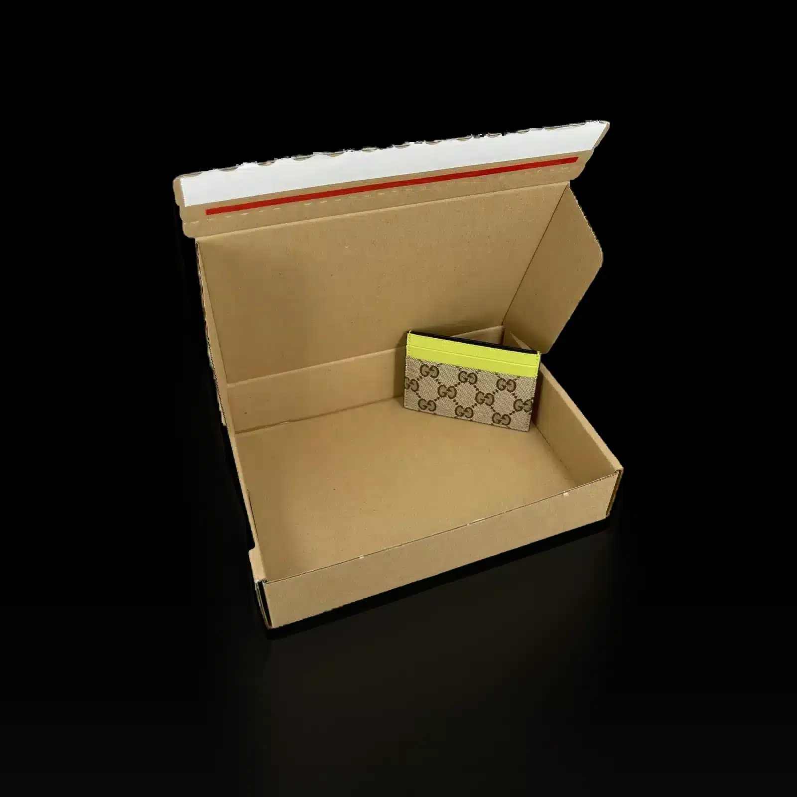 Porte-cartes Gucci GG en toile beige et cuir jaune fluo