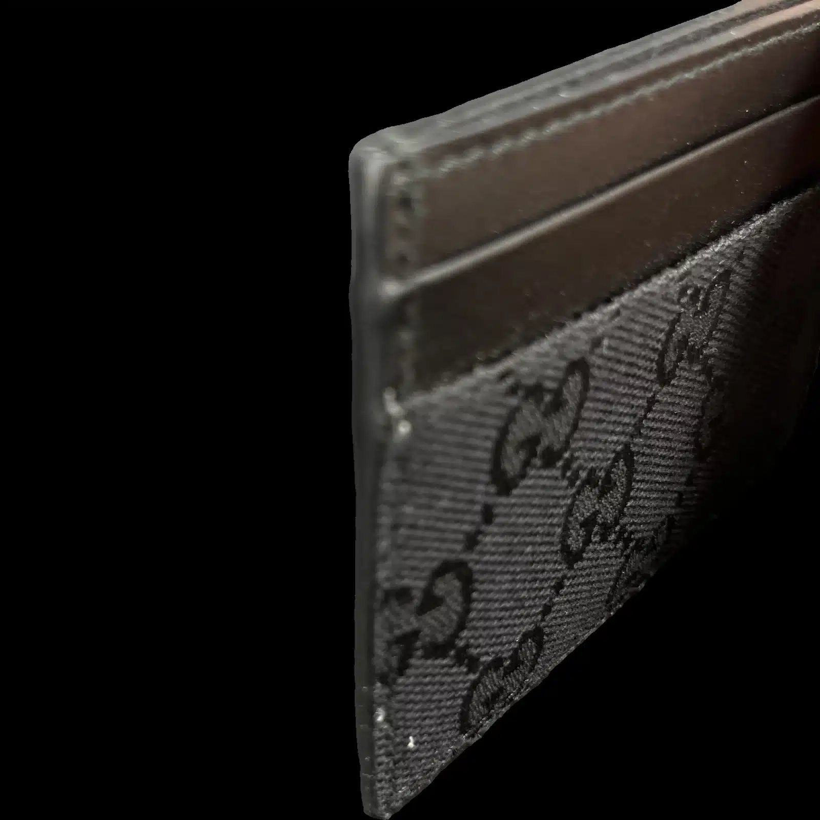 Porte-cartes Gucci GG en toile noire et cuir