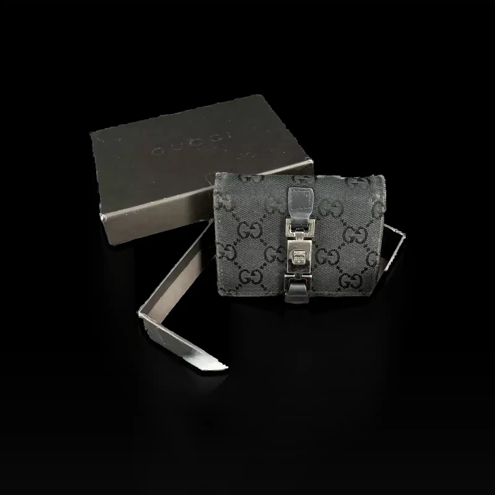 Portefeuille Gucci Jackie en toile GG noire – Taille unique