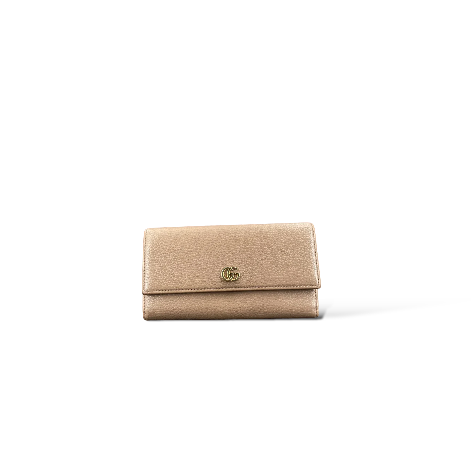 Portefeuille Gucci Petite Marmont Cuir Grainé Rose Pâle